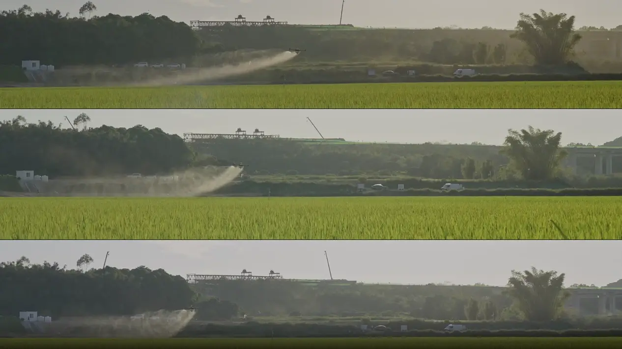 Different drone speeds while spraying