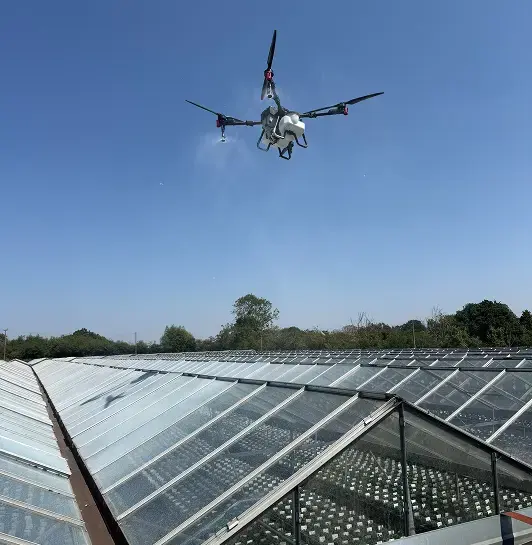 A massive expanse of clean greenhouses