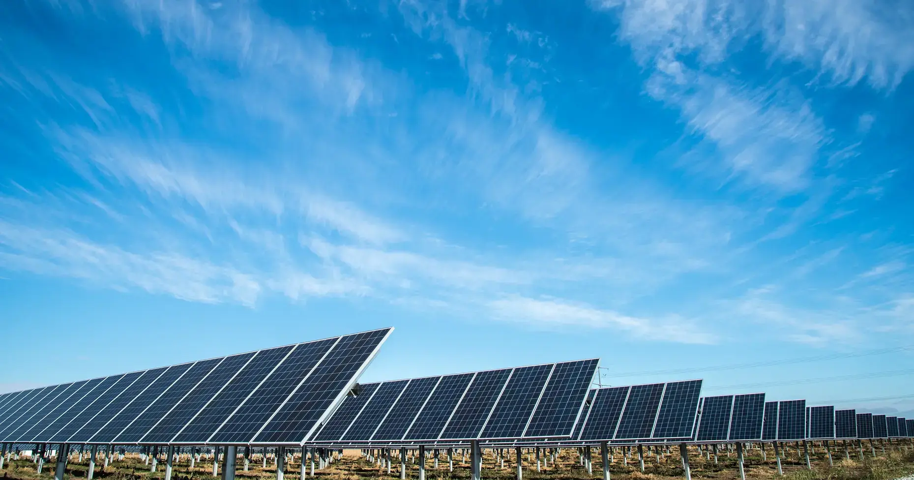 Large solar panel installation