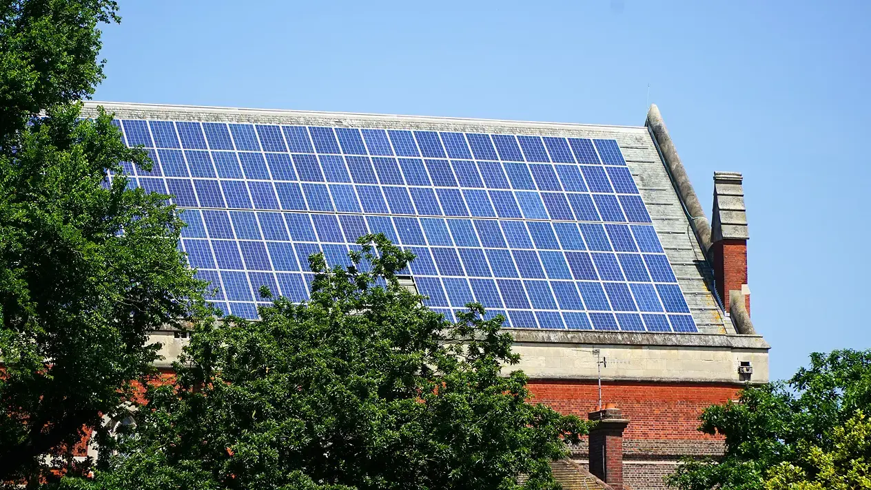 Solar panels on a hard to access roof